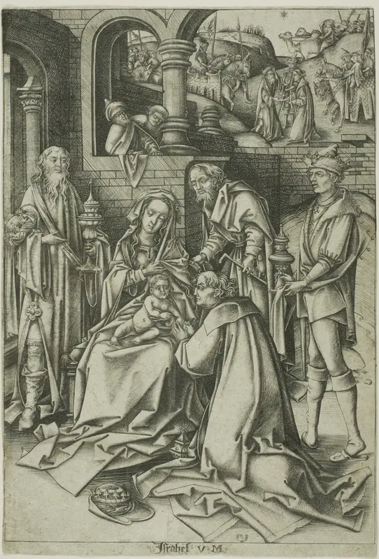 The Adoration of the Magi Wall Art by Israhel van Meckenem, the younger - High-Resolution Digital Print