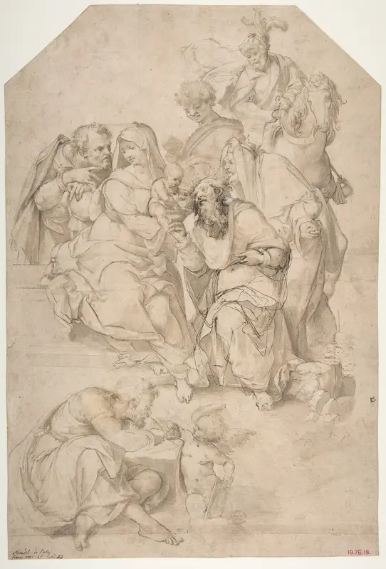 The Adoration of the Magi Wall Art by Nosadella (Giovanni Francesco Bezzi) - High-Resolution Digital Print