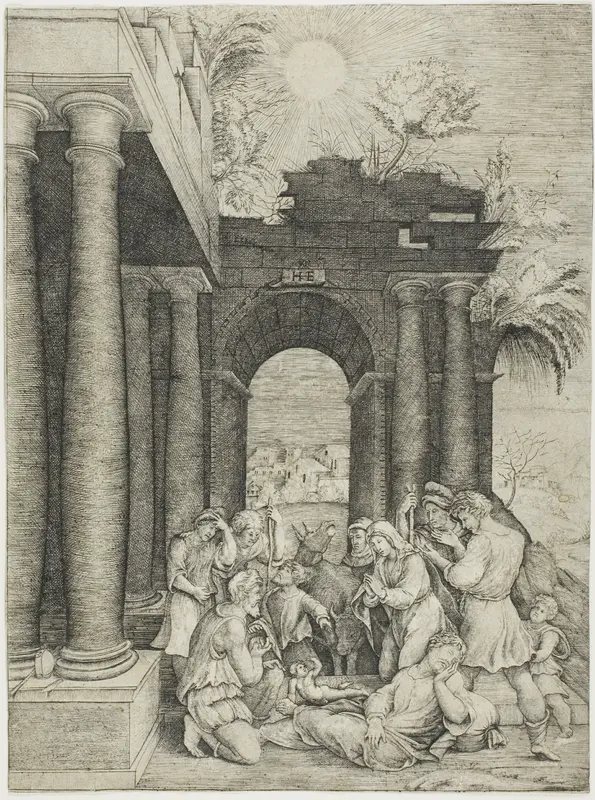 The Adoration of the Shepherds Wall Art by Master H.E. - High-Resolution Digital Print