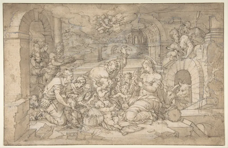 The Adoration of the Shepherds Wall Art by Jean Cousin the Younger - High-Resolution Digital Print