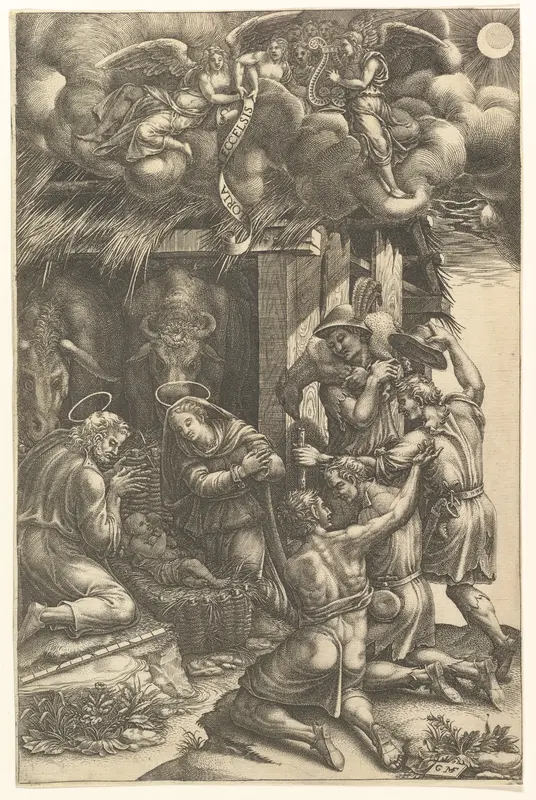 The Adoration of the Shepherds Wall Art by Giorgio Ghisi - High-Resolution Digital Print