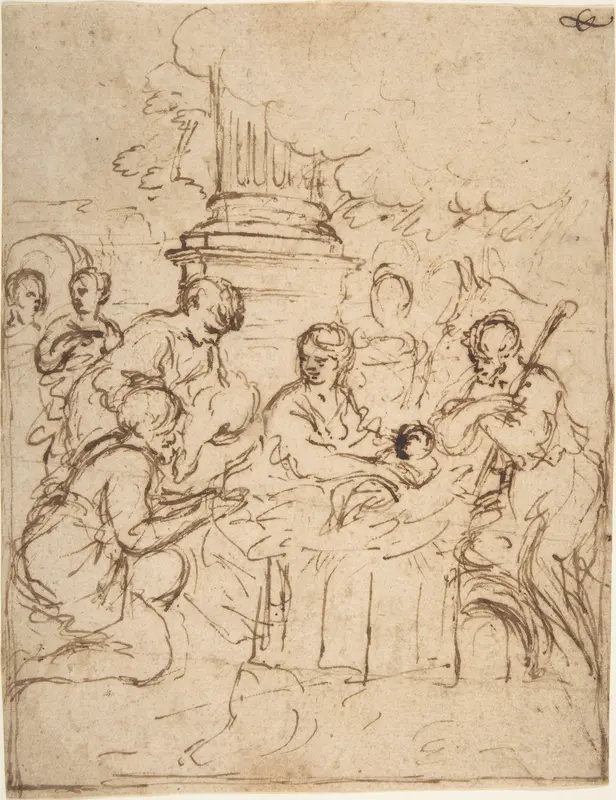 The Adoration of the Shepherds Wall Art by Pietro da Cortona (Pietro Berrettini) - High-Resolution Digital Print
