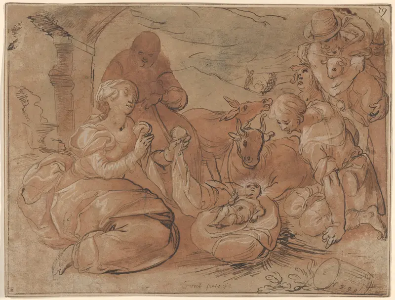 The Adoration of the Shepherds Wall Art by Gerrit Pietersz. Sweelink - High-Resolution Digital Print