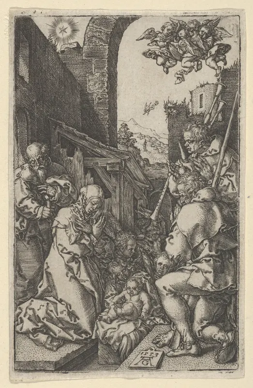 The Adoration of the Shepherds Wall Art by Heinrich Aldegrever - High-Resolution Digital Print