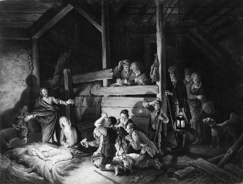 The Adoration of the Shepherds Wall Art by Christian Wilhelm Ernst Dietrich - High-Resolution Digital Print