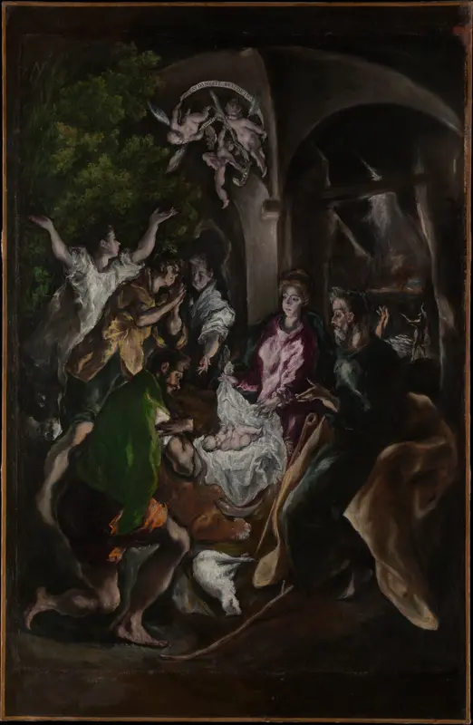 The Adoration of the Shepherds Wall Art by El Greco (Domenikos Theotokopoulos) - High-Resolution Digital Print
