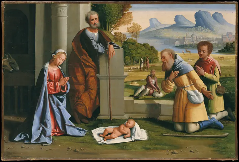 The Adoration of the Shepherds Wall Art by L'Ortolano (Giovanni Battista Benvenuti) - High-Resolution Digital Print