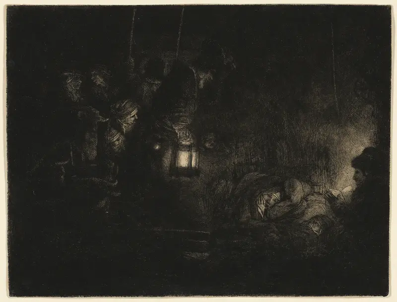 The Adoration of the Shepherds: A Night Piece Wall Art by Rembrandt van Rijn - High-Resolution Digital Print