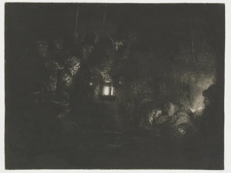 The Adoration of the Shepherds: Nocturne Wall Art by Rembrandt van Rijn - High-Resolution Digital Print