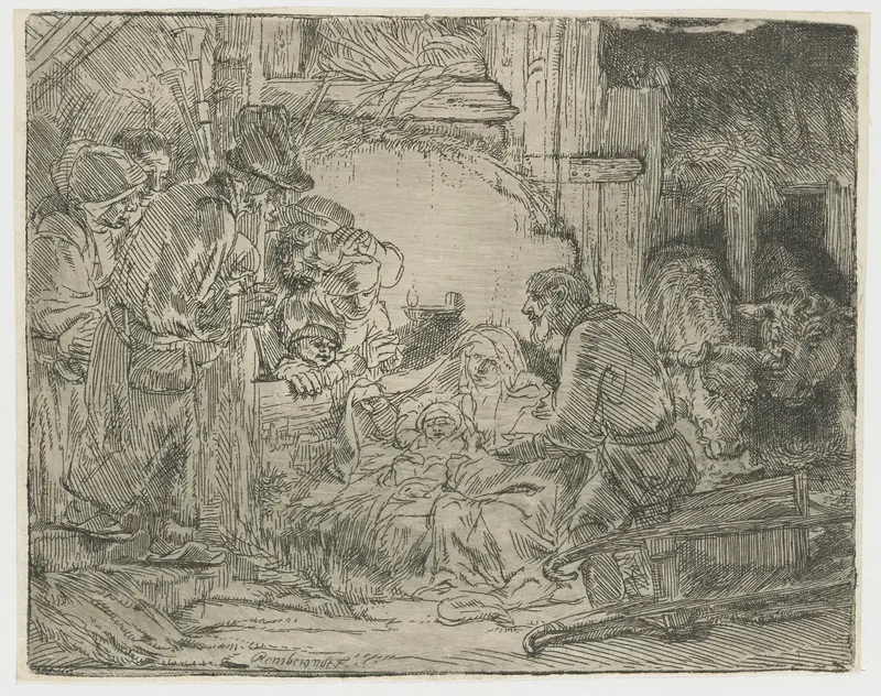 The adoration of the shepherds: with the lamp Wall Art by Unknown - High-Resolution Digital Print