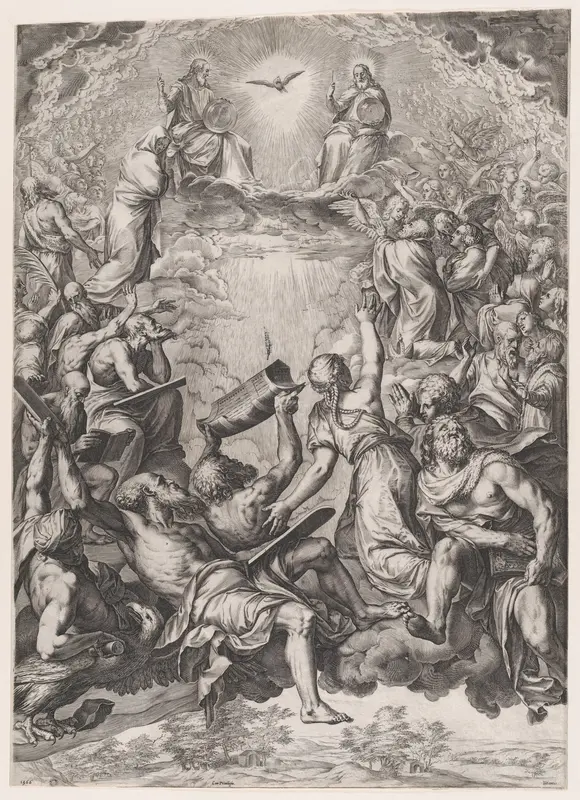 The Adoration of the Trinity Wall Art by Cornelis Cort - High-Resolution Digital Print