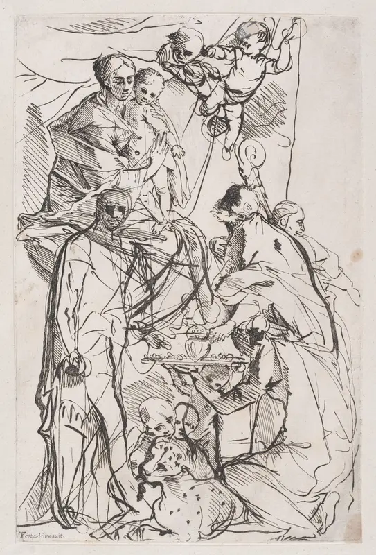 The adoration of the Virgin and Christ Child Wall Art by Anonymous, 18th century - High-Resolution Digital Print