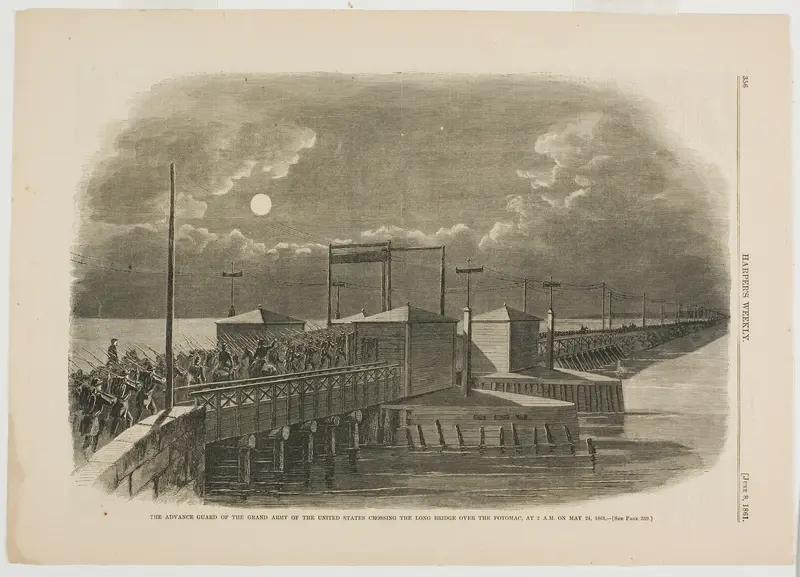 The Advance Guard of the Grand Army of the United States Crossing the Long Bridge over the Potomac at 2 A.M. on May 24, 1861
