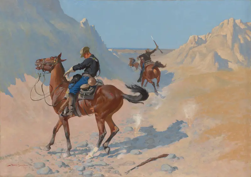 The Advance-Guard, or The Military Sacrifice (The Ambush) Wall Art by Frederic Remington - High-Resolution Digital Print