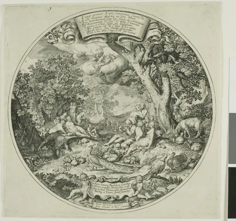 The Age of Gold Wall Art by Johann Theodor de Bry - High-Resolution Digital Print