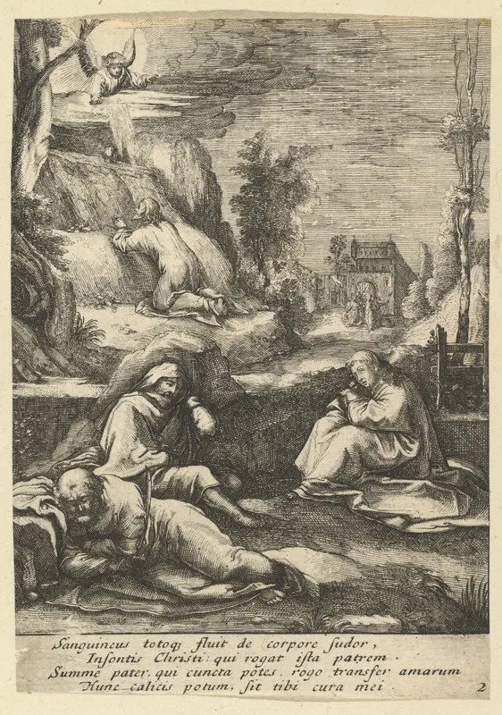 The Agony in the Garden, from "The Passion of Christ" Wall Art by Nicolas Cochin - High-Resolution Digital Print