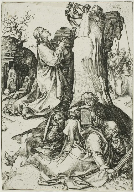 The Agony in the Garden, from The Passion Wall Art by Martin Schongauer - High-Resolution Digital Print