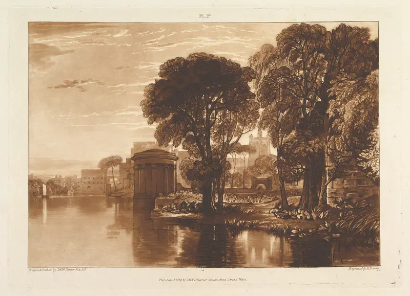 The Alcove, Isleworth, part XIII, plate 63 from "Liber Studiorum" Wall Art by Joseph Mallord William Turner - High-Resolution Digital Print