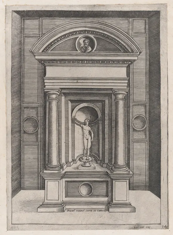 The Altar of Jupiter in the Oldest Temple on the Capitol, from "Speculum Romanae Magnificentiae"