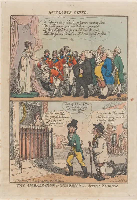 The Ambassador of Morrocco on a Special Embassy Wall Art by Thomas Rowlandson - High-Resolution Digital Print