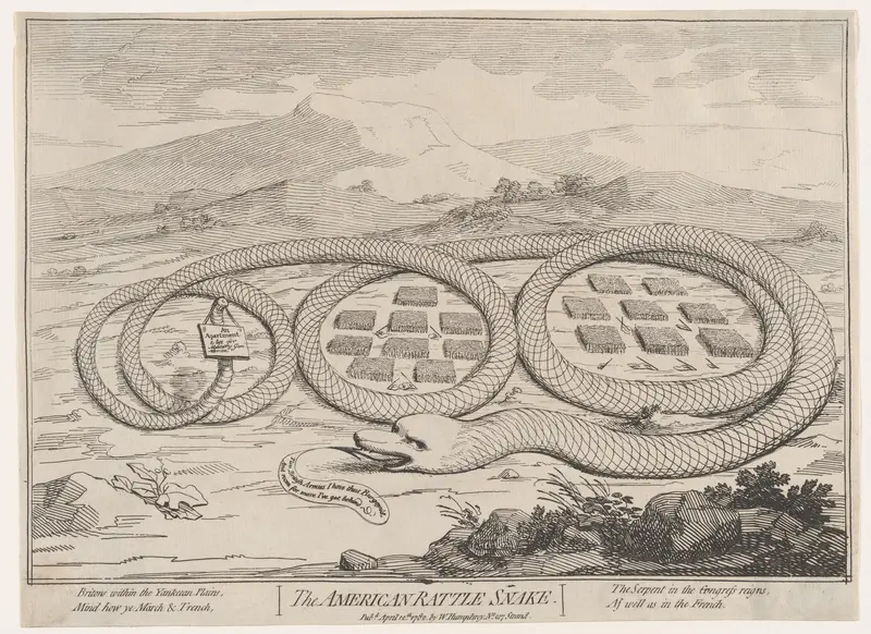 The American Rattle Snake Wall Art by James Gillray - High-Resolution Digital Print
