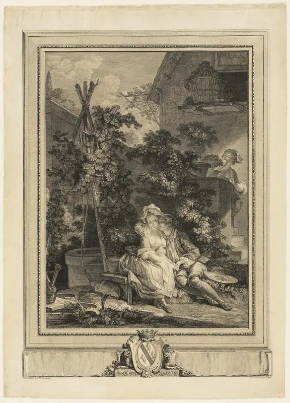 The Amorous Gardener Wall Art by Isidore-Stanislas Helman - High-Resolution Digital Print