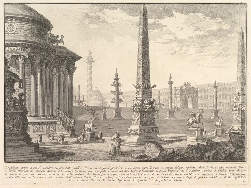 The ancient Capitol ascended by approximately one hundred steps... (Campidoglio antico a cui si ascendeva per circa cento gradini...), from "Prima Parte di Architettura, e Prospettive"