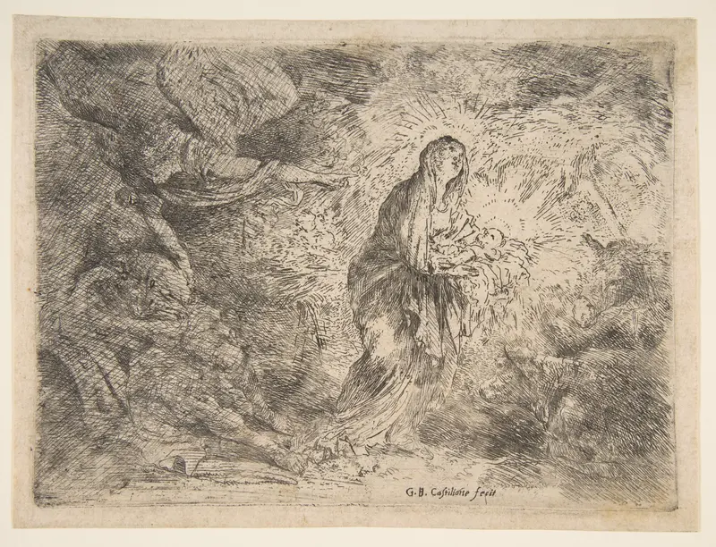 The angel awakening Joseph to the presence of the Virgin and Child