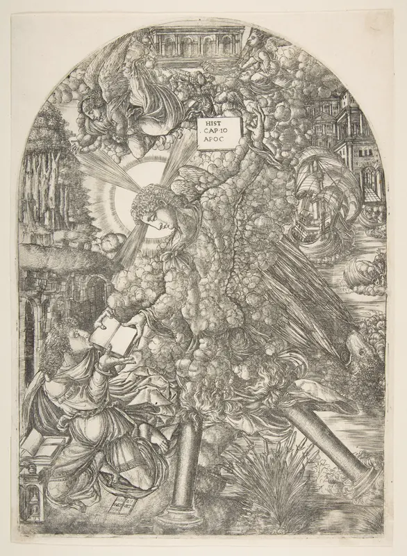 The Angel Gives Saint John the Book to Eat, from the Apocalypse Wall Art by Jean Duvet - High-Resolution Digital Print
