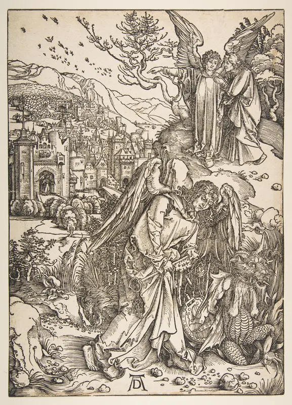 The Angel with the Key to the Bottomless Pit Wall Art by Albrecht Dürer - High-Resolution Digital Print