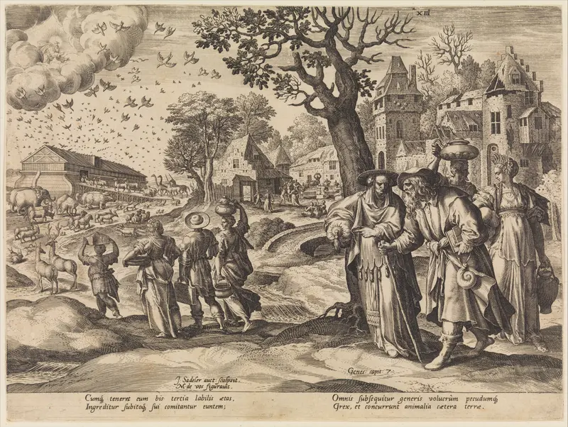 The Animals Going into the Ark, from "The Story of the Family of Seth" Wall Art by Maerten de Vos - High-Resolution Digital Print