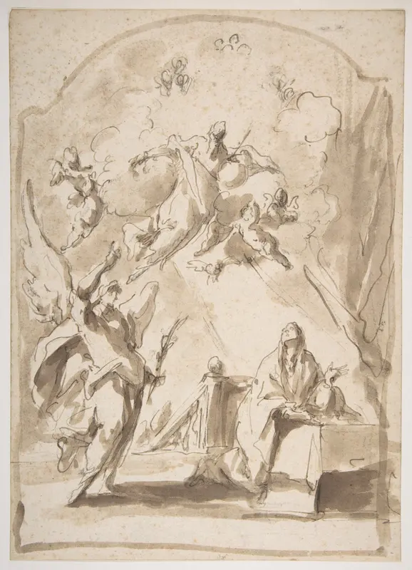 The Annunciation Wall Art by Giovanni Antonio Pellegrini - High-Resolution Digital Print