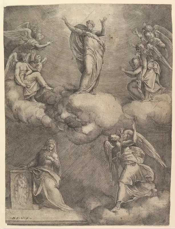 The Annunciation Wall Art by Battista Franco - High-Resolution Digital Print