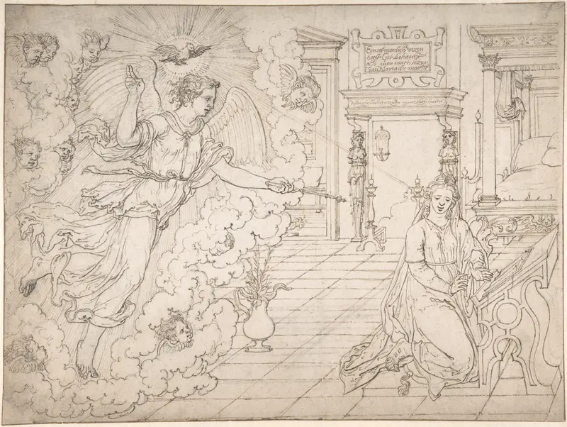 The Annunciation Wall Art by Dirck Pietersz. Crabeth - High-Resolution Digital Print