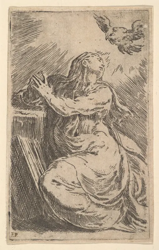 The Annunciation Wall Art by Parmigianino (Girolamo Francesco Maria Mazzola) - High-Resolution Digital Print