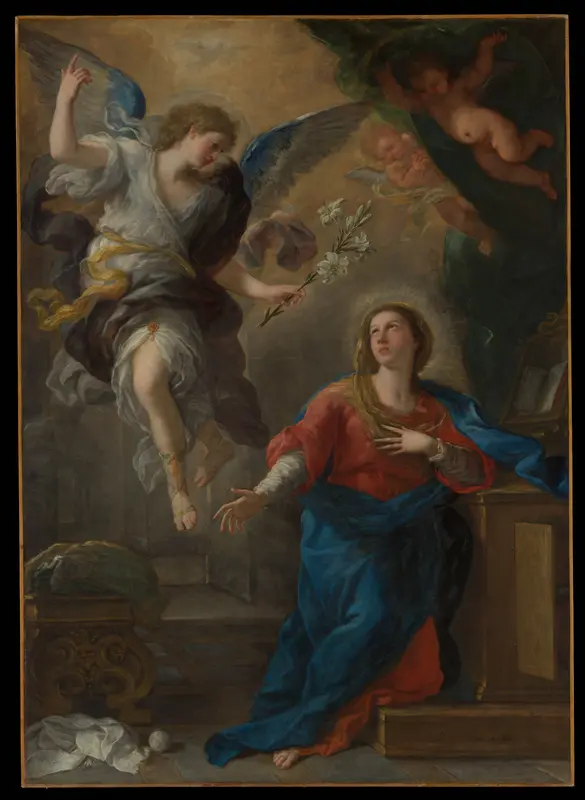 The Annunciation Wall Art by Luca Giordano - High-Resolution Digital Print