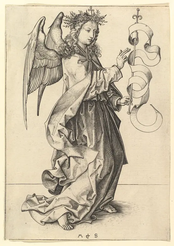 The Annunciation: The  Angel Gabriel Wall Art by Martin Schongauer - High-Resolution Digital Print