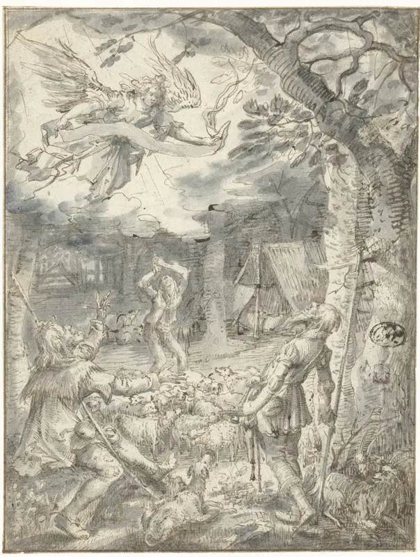 The Annunciation to the Shepherds Wall Art by David Vinckboons - High-Resolution Digital Print