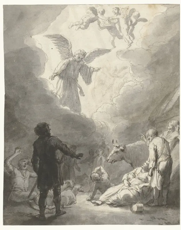 The Annunciation to the Shepherds Wall Art by Claes Moeyaert - High-Resolution Digital Print