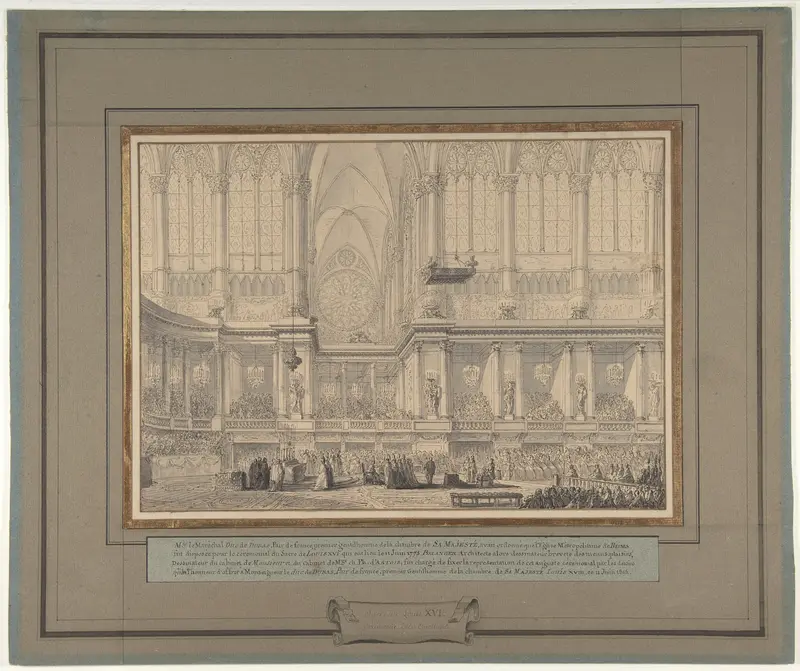 The Anointing of Louis XVI at His Coronation in Reims Cathedral, June 11, 1775 Wall Art by François Joseph Belanger - High-Resolution Digital Print