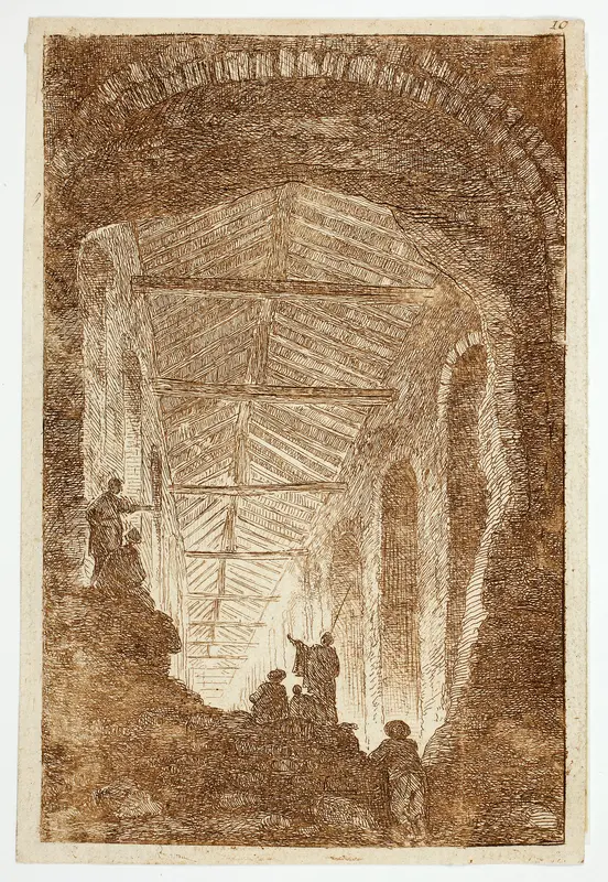 The Antique Gallery, plate ten from Les Soirées de Rome Wall Art by Hubert Robert - High-Resolution Digital Print