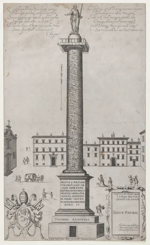 The Antonine Column, from "Speculum Romanae Magnificentiae" Wall Art by Anonymous - High-Resolution Digital Print