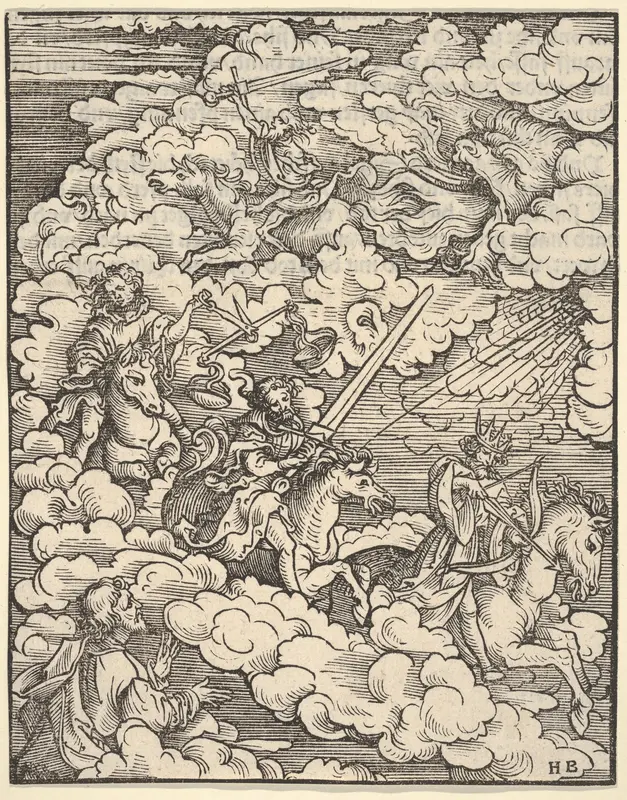 The Apocalyptic Riders, plate 3 from "The Apocalypse" Wall Art by Hans Burgkmair - High-Resolution Digital Print