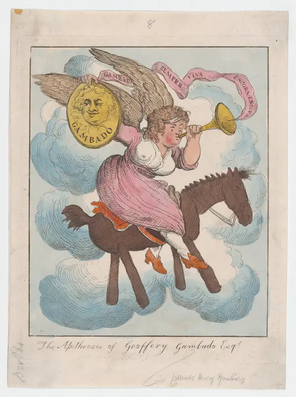 The Apotheosis of Geoffery Gambade Esqr Wall Art by Thomas Rowlandson - High-Resolution Digital Print