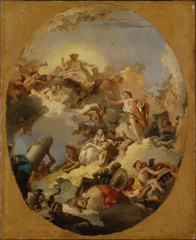 The Apotheosis of the Spanish Monarchy Wall Art by Giovanni Battista Tiepolo - High-Resolution Digital Print