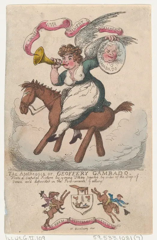 The Apotheosis, or, Geoffery Gambado Wall Art by Thomas Rowlandson - High-Resolution Digital Print