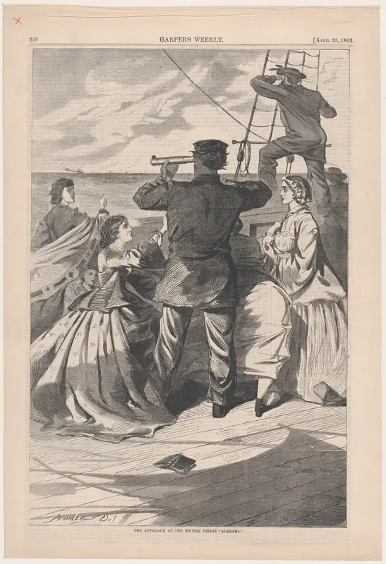 The Approach of the British Pirate "Alabama" (from "Harper's Weekly," Vol. VII) Wall Art by Winslow Homer - High-Resolution Digital Print