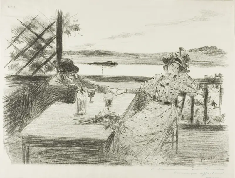 The Arbor Wall Art by Jean Louis Forain - High-Resolution Digital Print