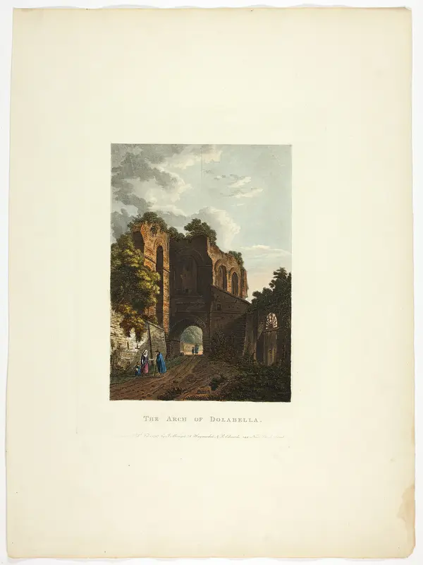 The Arch of Dolabella, plate thirty-five from the Ruins from the Rome Wall Art by M. Dubourg - High-Resolution Digital Print