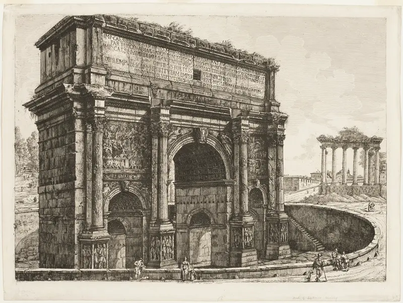 The Arch of Septimus Severus Wall Art by Luigi Rossini - High-Resolution Digital Print